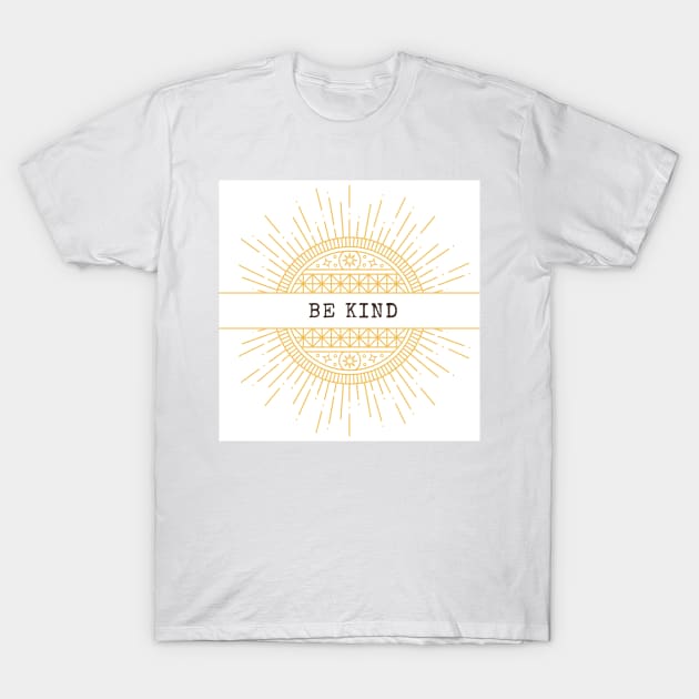 Be Kind Golden Star Mandala T-Shirt by ichewsyou